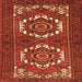 Round Machine Washable Persian Orange Traditional Area Rugs, wshtr3562org