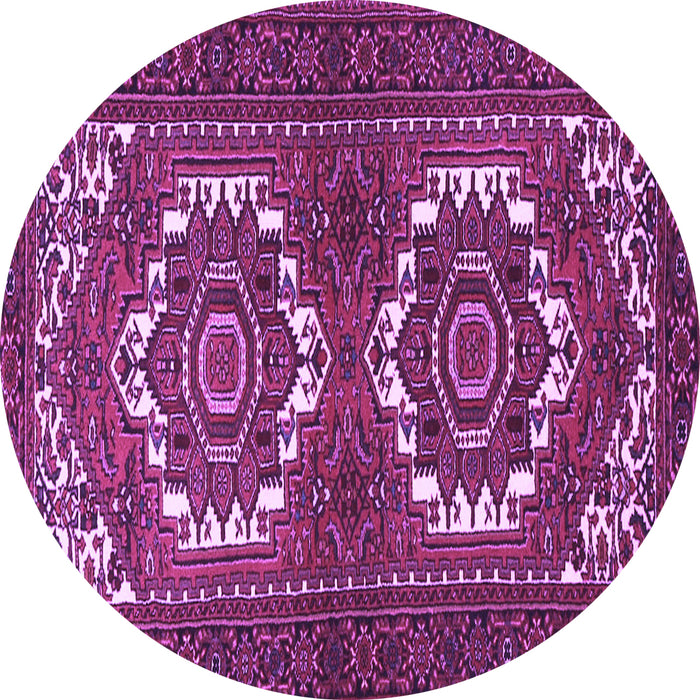 Round Persian Purple Traditional Rug, tr3562pur