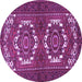 Round Persian Purple Traditional Rug, tr3562pur