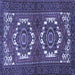 Square Machine Washable Persian Blue Traditional Rug, wshtr3562blu