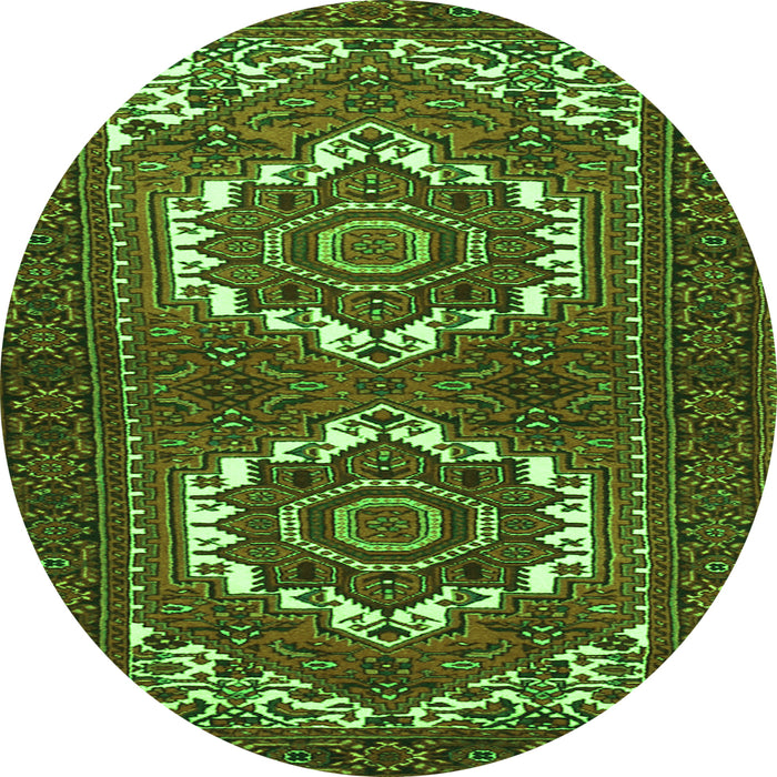 Square Persian Green Traditional Rug, tr3562grn