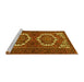 Sideview of Machine Washable Persian Yellow Traditional Rug, wshtr3562yw