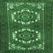 Square Machine Washable Persian Emerald Green Traditional Area Rugs, wshtr3562emgrn