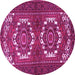 Round Persian Pink Traditional Rug, tr3562pnk