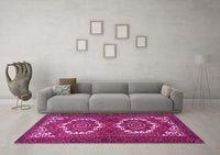 Machine Washable Persian Pink Traditional Rug, wshtr3562pnk