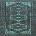 Square Machine Washable Persian Light Blue Traditional Rug, wshtr3563lblu