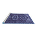 Sideview of Machine Washable Persian Blue Traditional Rug, wshtr3563blu