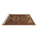 Sideview of Machine Washable Persian Brown Traditional Rug, wshtr3563brn