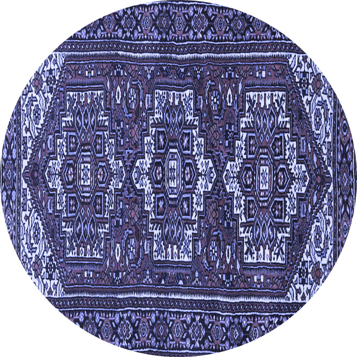 Round Persian Blue Traditional Rug, tr3563blu