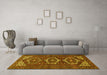 Machine Washable Persian Yellow Traditional Rug in a Living Room, wshtr3563yw