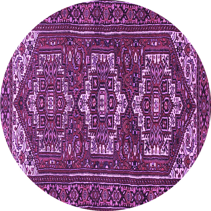 Round Persian Purple Traditional Rug, tr3563pur
