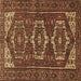 Square Machine Washable Persian Brown Traditional Rug, wshtr3563brn