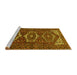 Sideview of Machine Washable Persian Yellow Traditional Rug, wshtr3563yw