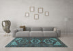 Machine Washable Persian Light Blue Traditional Rug in a Living Room, wshtr3563lblu