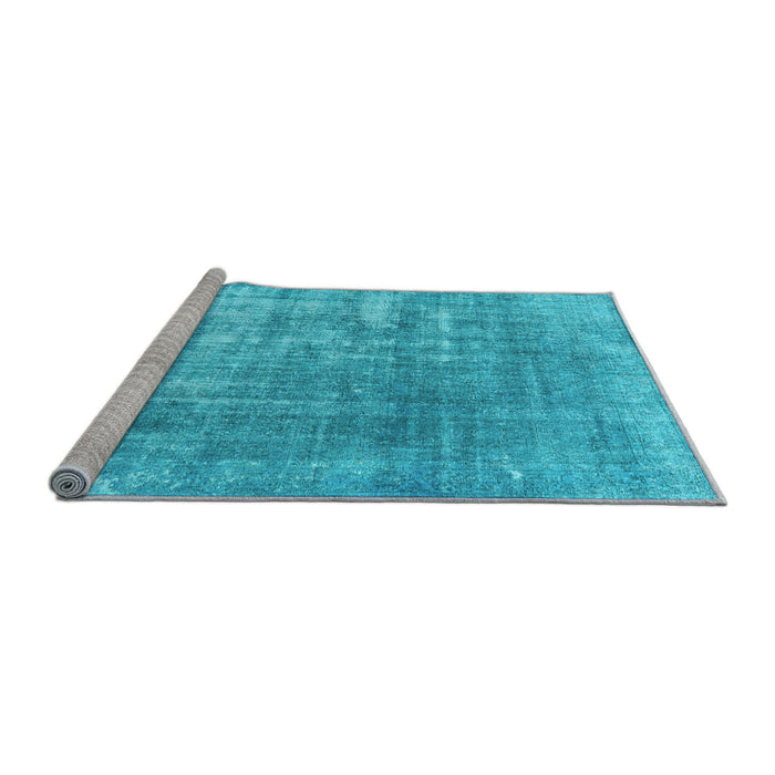 Sideview of Machine Washable Persian Light Blue Traditional Rug, wshtr3564lblu