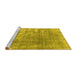 Sideview of Machine Washable Persian Yellow Traditional Rug, wshtr3564yw