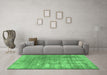 Machine Washable Persian Emerald Green Traditional Area Rugs in a Living Room,, wshtr3564emgrn