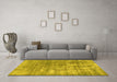 Machine Washable Persian Yellow Traditional Rug in a Living Room, wshtr3564yw