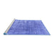 Sideview of Machine Washable Persian Blue Traditional Rug, wshtr3564blu