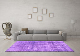 Machine Washable Persian Purple Traditional Area Rugs in a Living Room, wshtr3564pur