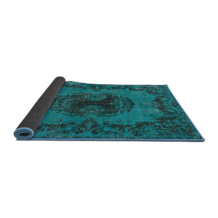 Sideview of Traditional Dark Turquoise Green Persian Rug, tr3565