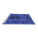 Sideview of Machine Washable Persian Blue Bohemian Rug, wshtr3565blu