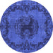 Round Persian Blue Bohemian Rug, tr3565blu