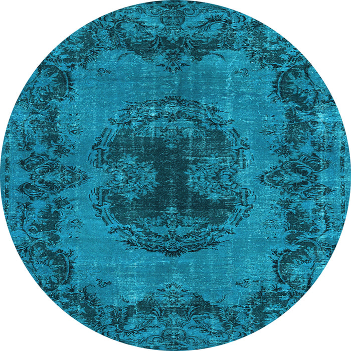 Round Persian Light Blue Bohemian Rug, tr3565lblu