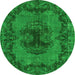 Square Persian Green Bohemian Rug, tr3565grn