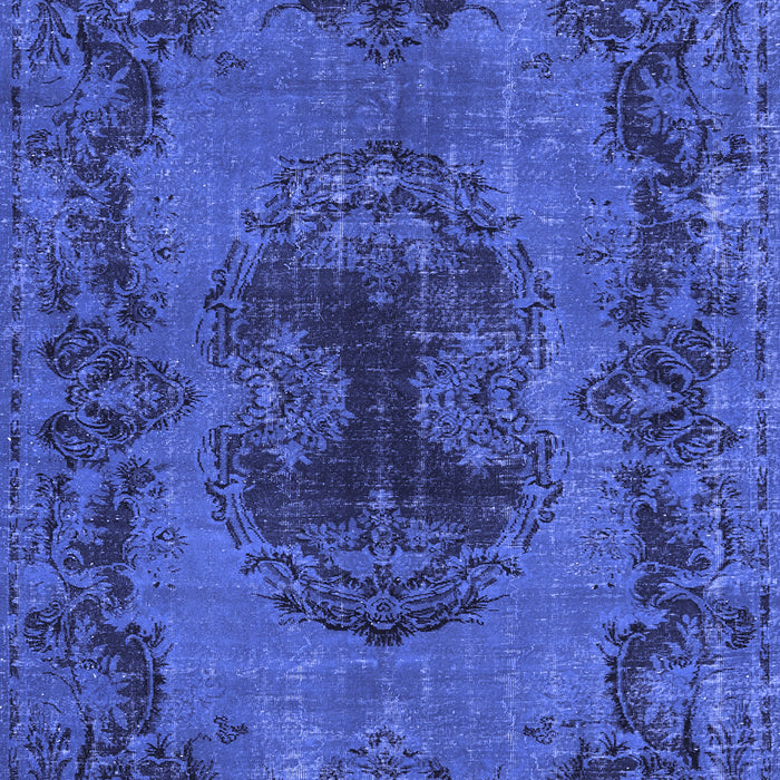 Machine Washable Persian Blue Bohemian Rug, wshtr3565blu