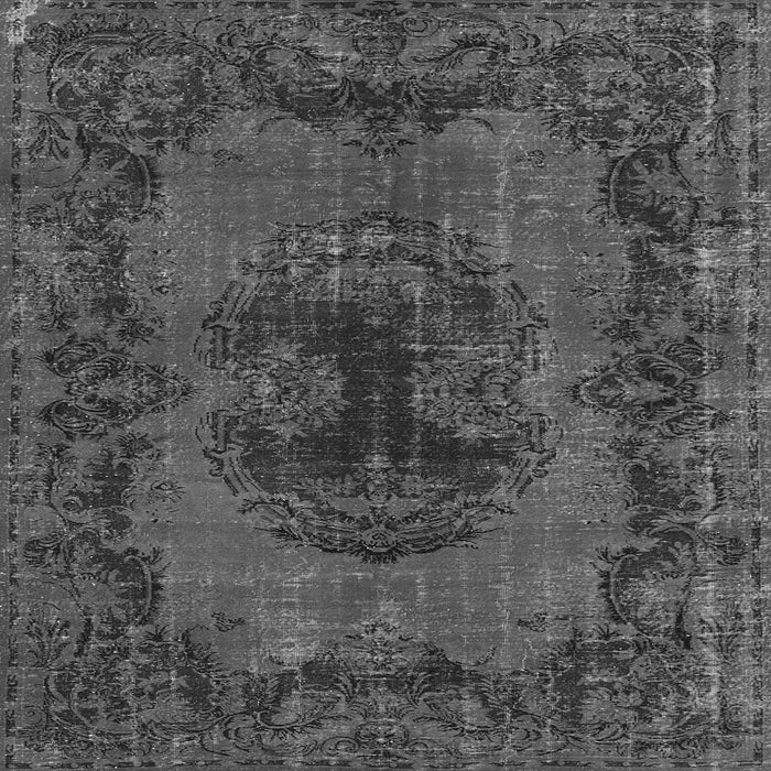 Round Machine Washable Persian Gray Bohemian Rug, wshtr3565gry