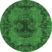 Round Persian Emerald Green Bohemian Rug, tr3565emgrn