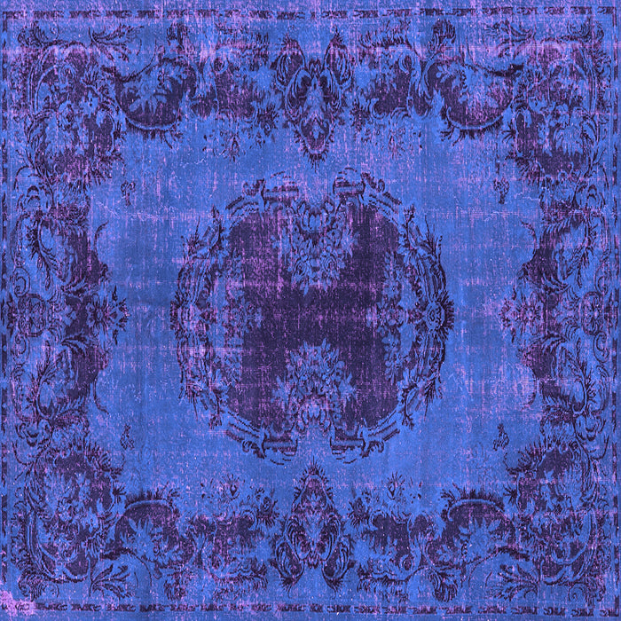 Square Machine Washable Persian Purple Bohemian Area Rugs, wshtr3565pur