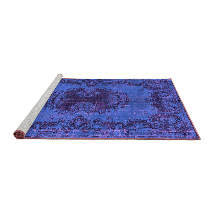 Sideview of Machine Washable Persian Purple Bohemian Area Rugs, wshtr3565pur