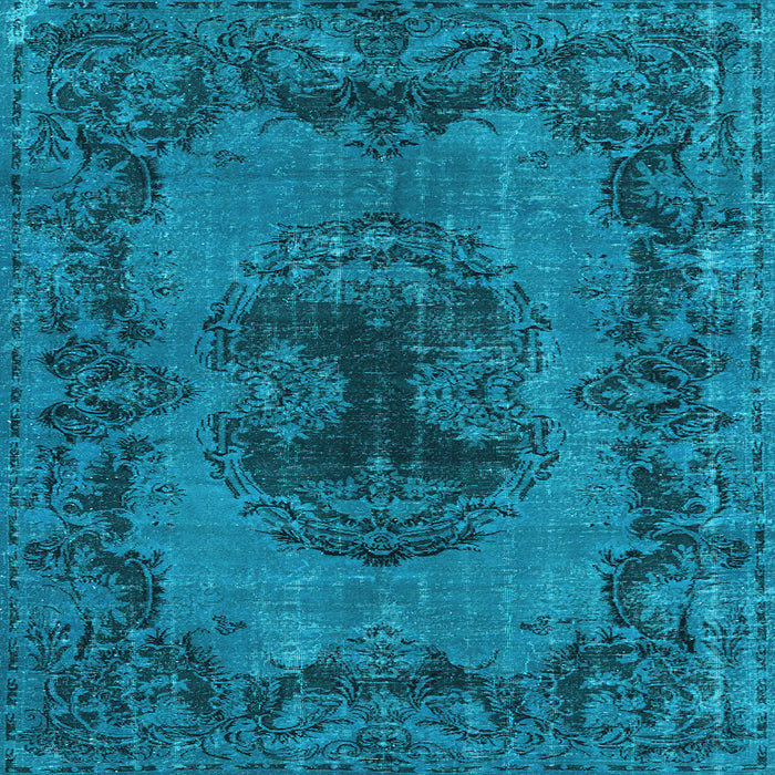 Square Machine Washable Persian Light Blue Bohemian Rug, wshtr3565lblu