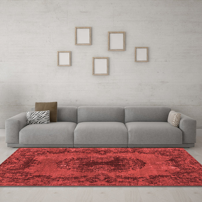 Bohemian Red Washable Rugs