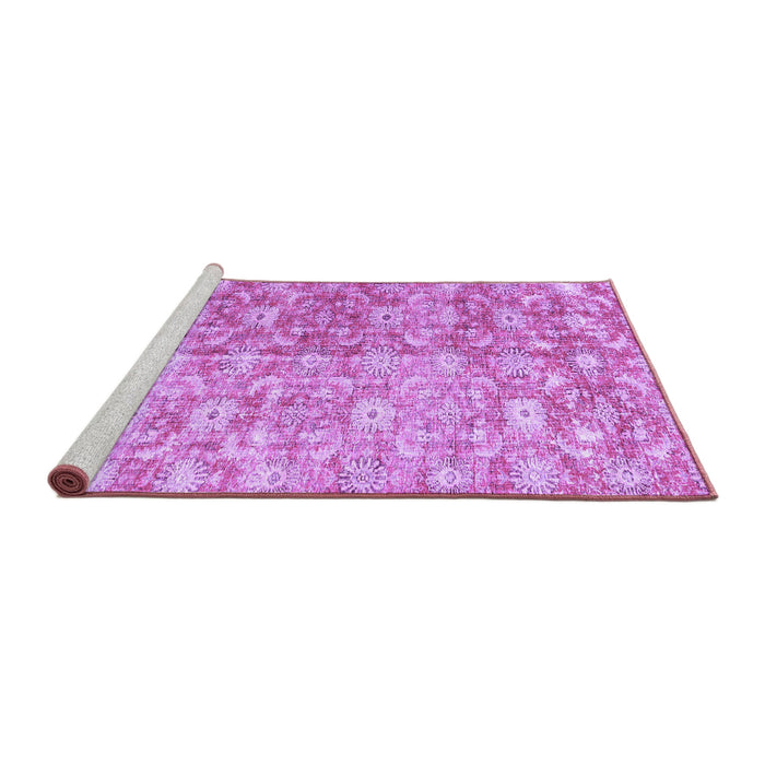 Sideview of Machine Washable Persian Purple Traditional Area Rugs, wshtr3566pur