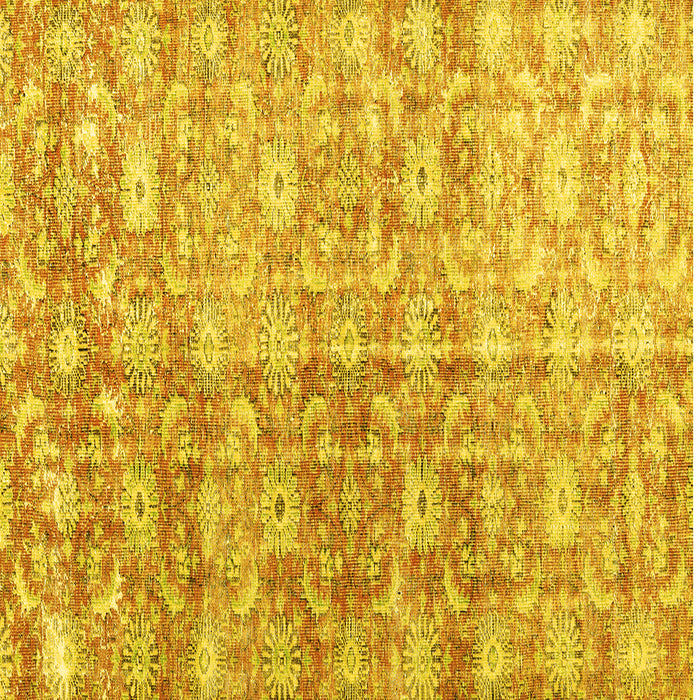 Square Persian Yellow Traditional Rug, tr3566yw