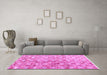 Machine Washable Persian Pink Traditional Rug in a Living Room, wshtr3566pnk