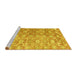 Sideview of Machine Washable Persian Yellow Traditional Rug, wshtr3566yw