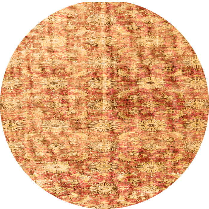 Square Persian Orange Traditional Rug, tr3566org