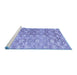 Sideview of Machine Washable Persian Blue Traditional Rug, wshtr3566blu