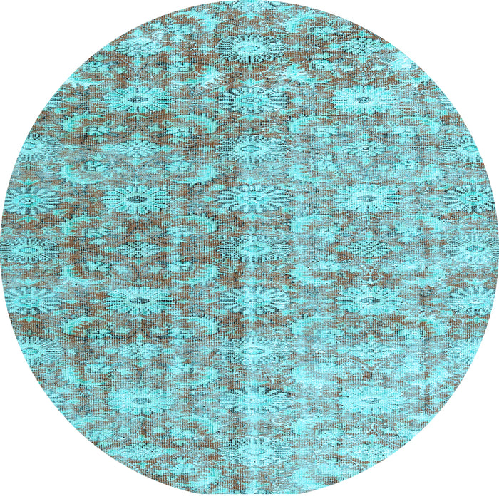 Round Persian Light Blue Traditional Rug, tr3566lblu