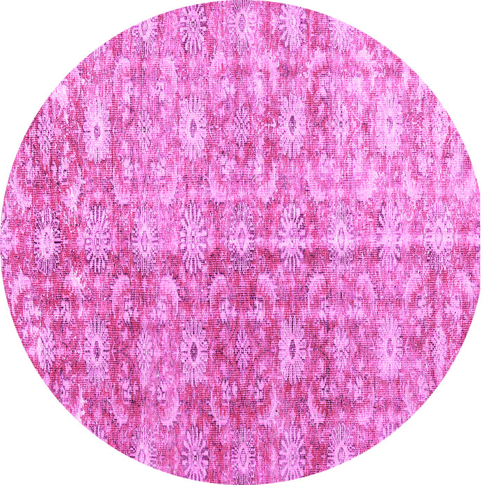 Round Persian Pink Traditional Rug, tr3566pnk