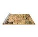 Sideview of Machine Washable Traditional Chrome Gold Yellow Rug, wshtr3567