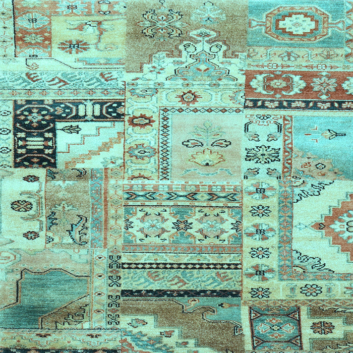Square Machine Washable Persian Light Blue Traditional Rug, wshtr3567lblu