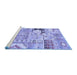Sideview of Machine Washable Persian Blue Traditional Rug, wshtr3567blu