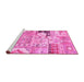 Sideview of Machine Washable Persian Pink Traditional Rug, wshtr3567pnk