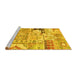 Sideview of Machine Washable Persian Yellow Traditional Rug, wshtr3567yw