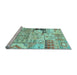 Sideview of Machine Washable Persian Light Blue Traditional Rug, wshtr3567lblu